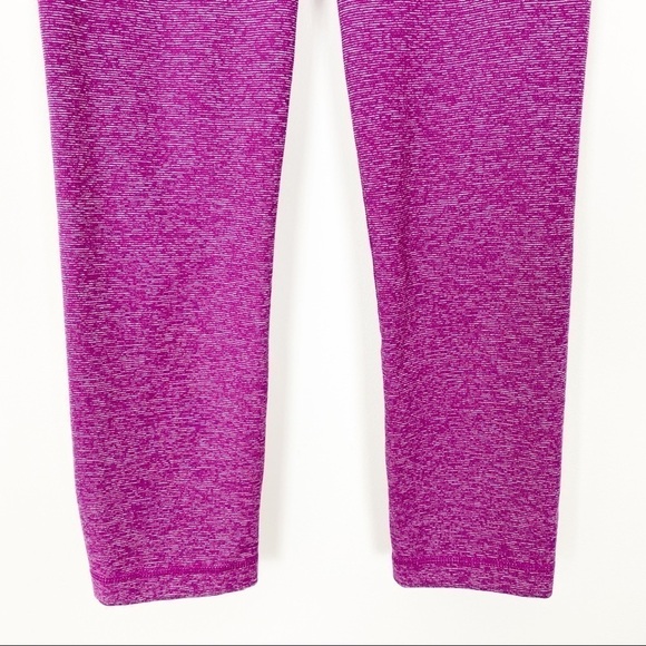 UNDER ARMOUR Heathered Pink Studio Capri Leggings Tights Workout Yoga Running - Picture 5 of 9